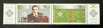 Saint-Marin 1995 Mi. 1615-1616 émission commune Marconi centenaire radio