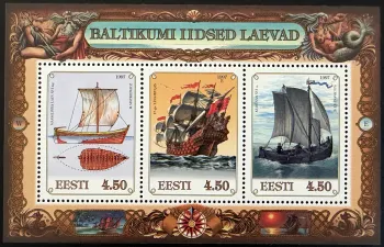 Estonie 1997 Mi. Bl. 10 émission commune navires mer Baltique voiliers