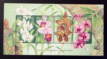 Australie 1998 Mi. Bl. 27 émission commune Singapour orchidées flore