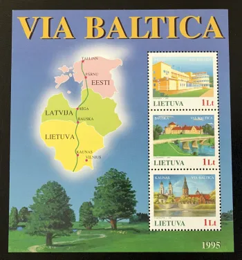Lithuania 1995 Mi. Bl. 6 joint issue Via Baltica Pärnu Bauska