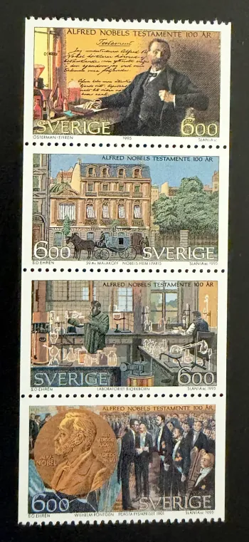 Suède 1995 Mi. 1917-1920 émission commune Alfred Nobel testament