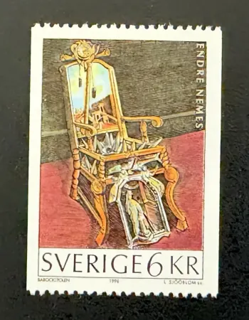 Suède 1996 Mi. 1968 émission commune Endre Nemes art peinture chaise