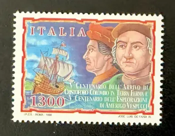 Italie 1998 Mi. 2585 émission commune Colomb Vespucci explorateurs