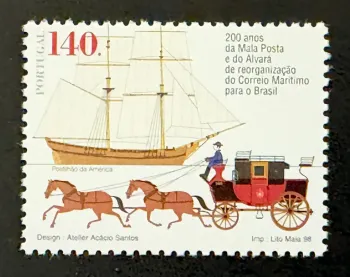 Portugal 1998 Mi. 2316 émission commune malle-poste voilier Brésil