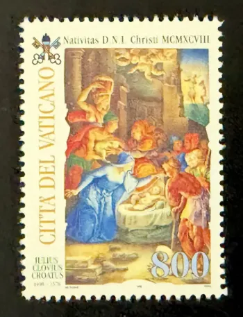 Vatican 1998 Mi. 1262 émission commune Noël Nativité Giulio Clovio