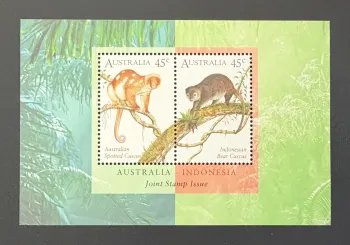 Australie 1996 Mi. Bl. 21 émission commune Indonésie couscous faune