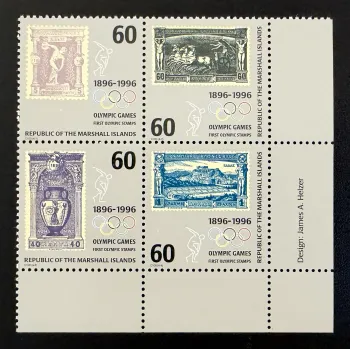 Îles Marshall 1996 Mi. 708-711 émission commune Jeux Olympiques Athènes