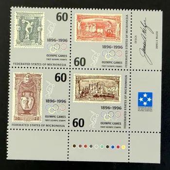 Micronésie 1996 Mi. 494-497 émission commune Jeux Olympiques 1896