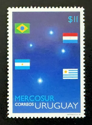 Uruguay 1997 Mi. 2285 émission commune Mercosur drapeaux étoiles