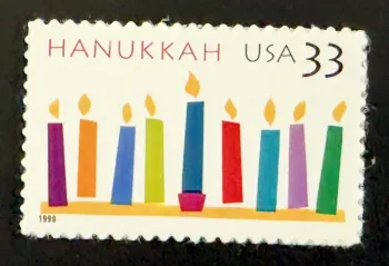 États-Unis 1999 Mi. 3212 émission commune Hanukkah menorah bougies