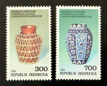 Indonésie 1994 Mi. 1524-1525 émission commune Pakistan poterie céramique