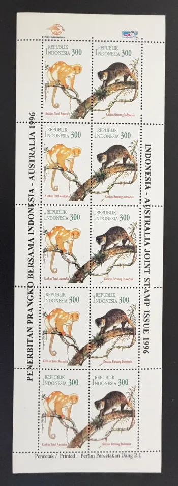 Indonésie 1996 Mi. 1610-1611 HBl. émission commune cuscus faune