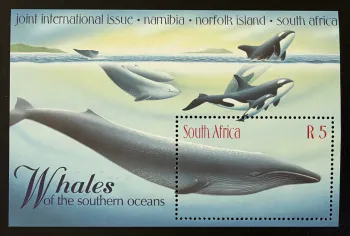 Afrique du Sud 1998 Mi. Bl. 71 émission commune baleines orques océans