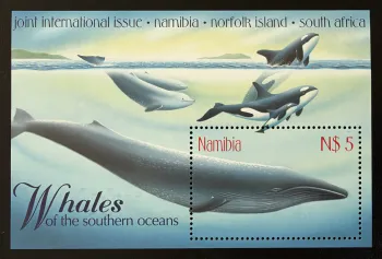 Namibie 1998 Mi. Bl. 46 émission commune baleines orques océans bloc