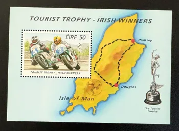 Irlande 1996 Mi. Bl. 19 émission commune Tourist Trophy moto Isle of Man