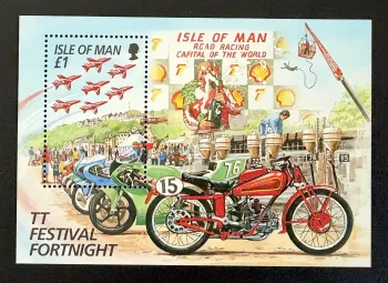 Île de Man 1996 Mi. Bl. 26 émission commune TT moto course racing