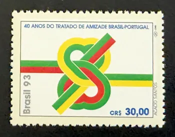 Brésil 1993 Mi. 2556 émission commune traité amitié Portugal nœud