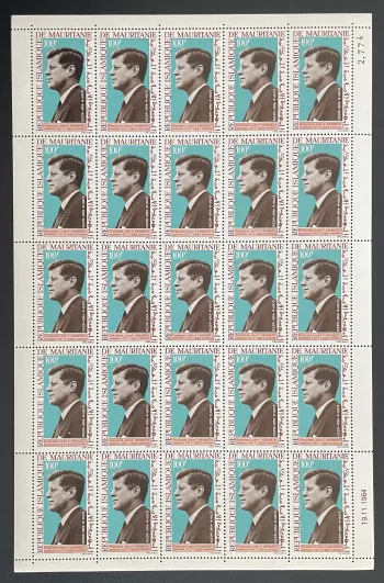 Mauritanie 1964 YT PA 44 planche Président Kennedy poste aérienne