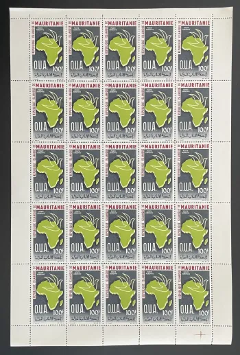 Mauritanie 1966 YT PA 55 planche OUA carte Afrique poste aérienne