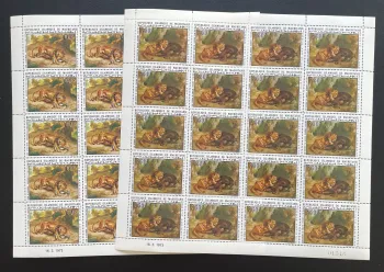 Mauritanie 1973 YT PA 133-134 planche Delacroix peinture lions
