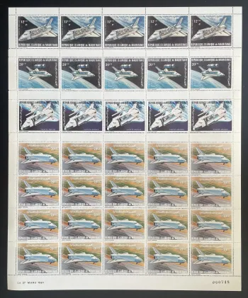 Mauritanie 1981 YT PA 200-203 planche navette spatiale espace NASA