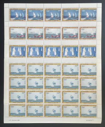 Mauritanie 1984 YT PA 224-227 planche Jeux Olympiques Los Angeles voile sailing