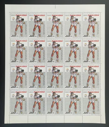 Mauritanie 1990 YT PA 268 planche Jeux Olympiques Barcelone tennis de table