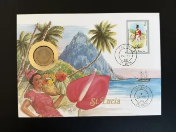 Saint Lucia 1988 Castries Numismatic Coin Cover