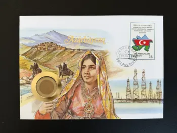Azerbaïdjan enveloppe numismatique Philswiss 1992 pièce timbre