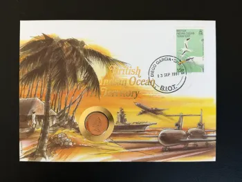 BIOT British Indian Ocean Territory enveloppe numismatique 1991