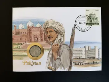 Pakistan enveloppe numismatique FDC timbre pièce monnaie Karachi