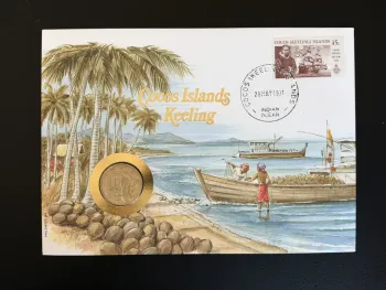 Cocos Keeling Islands enveloppe numismatique 10c 1991 Philswiss