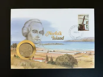 Norfolk Island enveloppe numismatique FDC 1991 Philswiss 43c