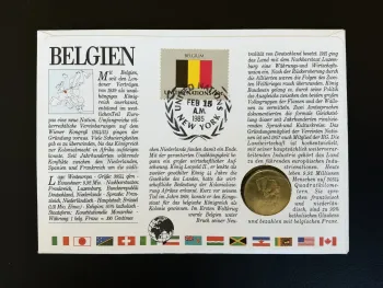 Belgique enveloppe numismatique 1985 Atomium Bruxelles pièce