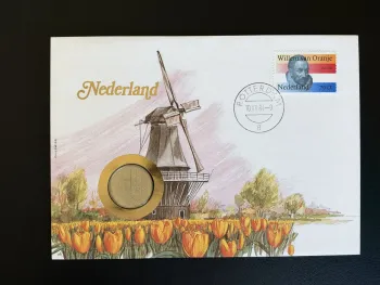 Niederlande Numismatik-Umschlag Willem van Oranje 70ct 1984
