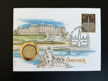Autriche enveloppe numismatique 1983 Wiener Rathaus Philswiss