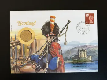 Enveloppe numismatique Philswiss Scotland Edinburgh 1990 pièce