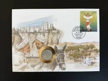 Algérie enveloppe numismatique Philswiss 1987 timbre danse Alger