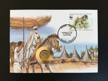 Cameroun FDC numismatique WWF 1988 Babouin Papio leucophaeus