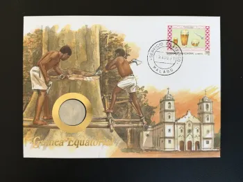 Guinée Équatoriale enveloppe numismatique FDC pièce 1 franc 1991