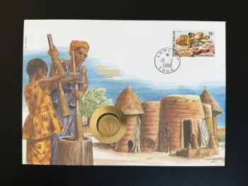 Togo enveloppe numismatique Philswiss 1988 Lomé marché