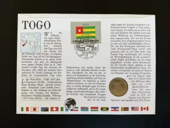 Togo Numismatischer Ersttagsbrief 1986 Togolesische Früchte Lomé