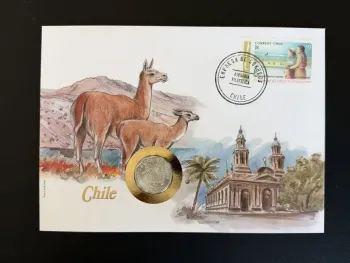 Chile Numisbrief Philswiss Lama Münze Antartica Chilena Correos
