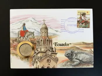 Ecuador Numismatischer Umschlag 1988 Guaranda Sucre Philswiss
