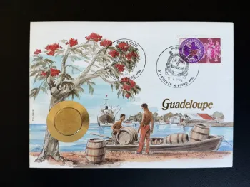 Enveloppe numismatique Guadeloupe Pointe à Pitre 1985 Philswiss