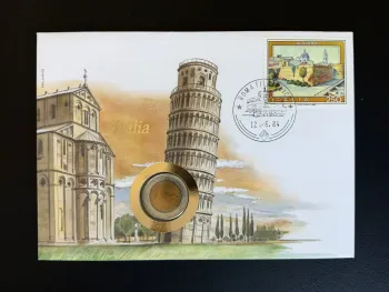 Enveloppe numismatique Philswiss Italia Alghero 250 lire 1984