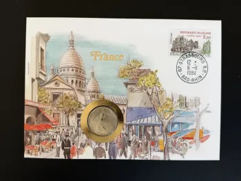 France enveloppe numismatique Philswiss 1984 Strasbourg Semeuse