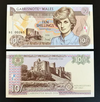 Matej Gabris Gabrisnote Wales 10 Shillings 2026 Diana Princess of UNC