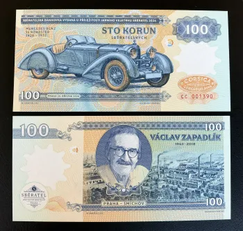 Matej Gabris Billet 100 Korun Sběratel 2026 Václav Zapadlík Mercedes Benz SS