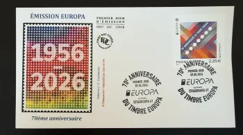 Frankreich 2026 FDC Europa CEPT 70. Jahrestag Straßburg 1956-2026